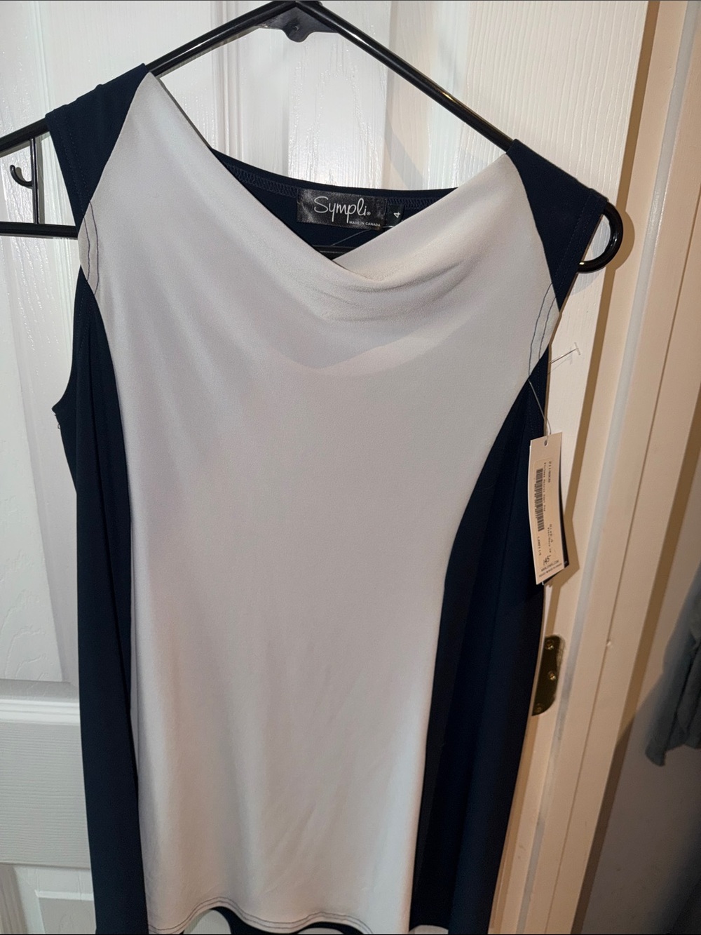 Sympli NWT Two-Tone Navy and White Midi Dress